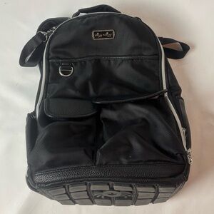 Itzy Ritzy Leather Boss Plus Large Diaper Backpack Bag Travel Black  READ